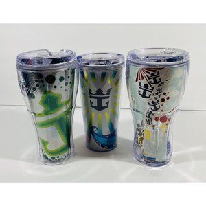 Royal Caribbean Drink Soda Package Plastic Tumblers Cups Coca Cola Set Of 3